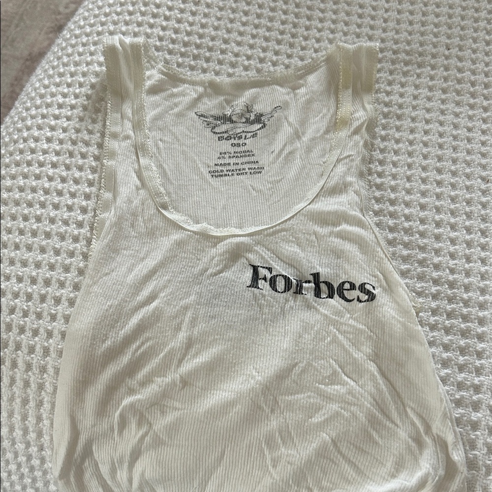 Boys Lie White Tank Top with Black Print
